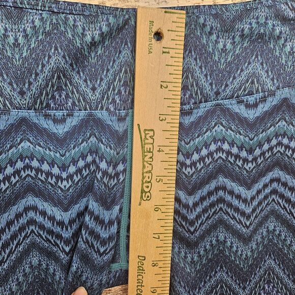 Prana 124977 Womens Small Roxanne Teal Navy Blue Chevron Print Crop Leggings - Picture 7 of 7